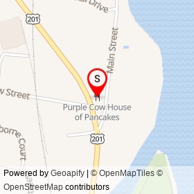 Purple Cow House of Pancakes on Skowhegan Road, Fairfield Maine - location map