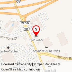 Five Guys on Main Street, Waterville Maine - location map