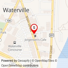 Joe's Smoke Shop on Main Street, Waterville Maine - location map
