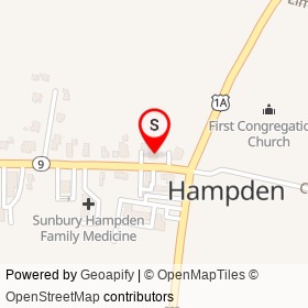Hampden Hardware on Western Avenue, Hampden Maine - location map