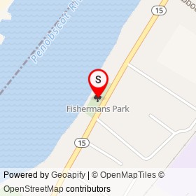 Fishermans Park on , Brewer Maine - location map