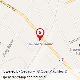 Clewley Museum on Wilson Street, Brewer Maine - location map