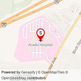 Acadia Hospital on Stillwater Avenue, Bangor Maine - location map