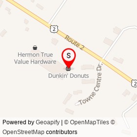 Dunkin' Donuts on Route 2, Hermon Maine - location map