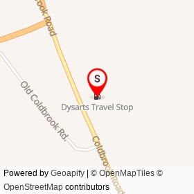 Dysarts Travel Stop on Coldbrook Road, Hampden Maine - location map