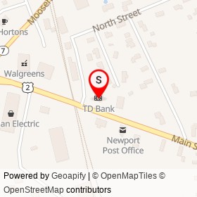 TD Bank on Main Street, Newport Maine - location map