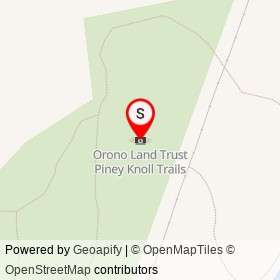 Orono Land Trust Piney Knoll Trails on Dufour Lane, Orono Maine - location map