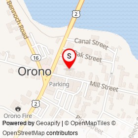 Orono Pharmacy on Mill Street, Orono Maine - location map