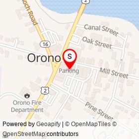 Pat's Pizza on Mill Street, Orono Maine - location map