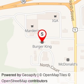 Burger King on North Street, Houlton Maine - location map