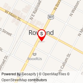Rowland's Old Main Pharmacy on South Bond Street, Rowland North Carolina - location map