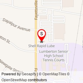 Shell Rapid Lube on Fayetteville Road, Lumberton North Carolina - location map