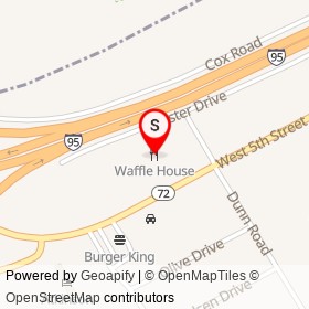 Waffle House on Hester Drive, Lumberton North Carolina - location map