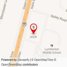 IHOP on Kahn Drive, Lumberton North Carolina - location map