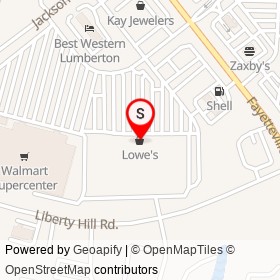 Lowe's on Liberty Hill Road, Lumberton North Carolina - location map