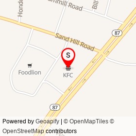 KFC on NC 87,  North Carolina - location map