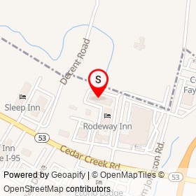 Rodeway Inn on Decent Road, Fayetteville North Carolina - location map