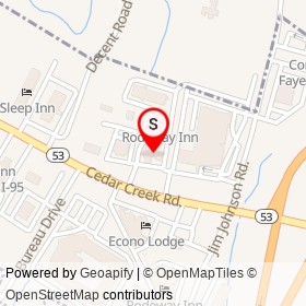Rodeway Inn - Hotel Fayetteville on Cedar Creek Road, Fayetteville North Carolina - location map