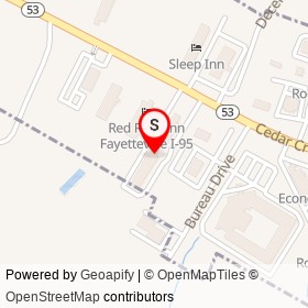 Baymont Inn & Suites Fayetteville I-95 on Cedar Creek Road, Fayetteville North Carolina - location map