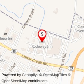 Rodeway Inn on Cedar Creek Road, Fayetteville North Carolina - location map