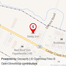 Sleep Inn on Cedar Creek Road, Fayetteville North Carolina - location map