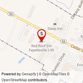 Red Roof Inn Fayetteville I-95 on Cedar Creek Road, Fayetteville North Carolina - location map
