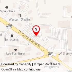 Quick Lane on West Cumberland Street, Dunn North Carolina - location map