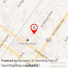 The Trophy Case on East Edgerton Street, Dunn North Carolina - location map