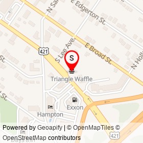 Triangle Waffle on East Cumberland Street, Dunn North Carolina - location map