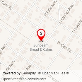 Sunbeam Bread & Cakes on North McKay Avenue, Dunn North Carolina - location map
