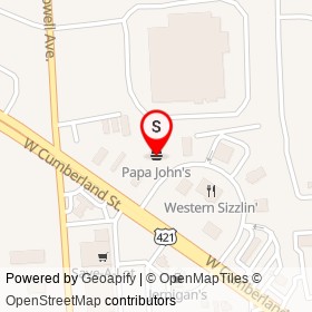 Papa John's on Commerce Drive, Dunn North Carolina - location map