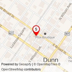 The Fabric Shop on East Broad Street, Dunn North Carolina - location map