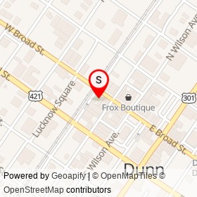 Boxcar on East Broad Street, Dunn North Carolina - location map