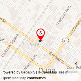 Frox Boutique on North Wilson Avenue, Dunn North Carolina - location map