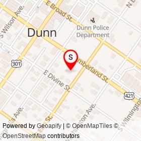 O'Reilly Auto Parts on South Elm Street, Dunn North Carolina - location map