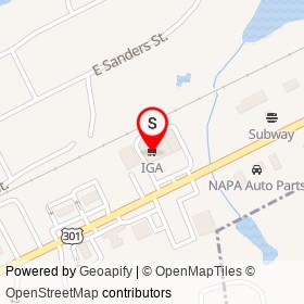 IGA on East Wellons Street, Four Oaks North Carolina - location map