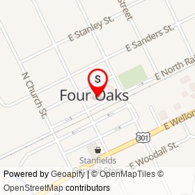 Four Oaks Police Department on East North Railroad Street, Four Oaks North Carolina - location map