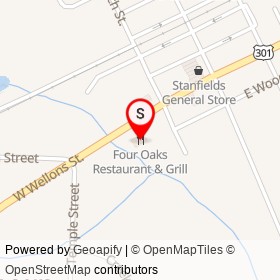 Four Oaks Restaurant & Grill on West Wellons Street, Four Oaks North Carolina - location map