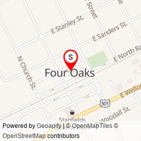 Four Oaks Town Hall on North Main Street, Four Oaks North Carolina - location map