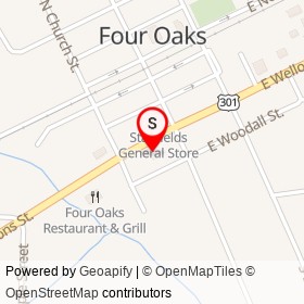 Ole Time Grill on West Wellons Street, Four Oaks North Carolina - location map
