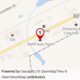 NAPA Auto Parts on US 301, Four Oaks North Carolina - location map