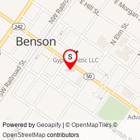 Anthony's La Piazza on East Main Street, Benson North Carolina - location map