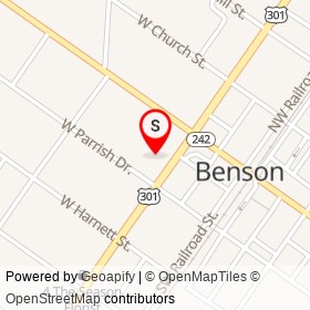 Blackmon Auto Sales on South Wall Street, Benson North Carolina - location map