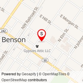 Four Oaks Bank & Trust Co on East Church Street, Benson North Carolina - location map