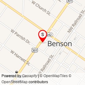 Benton Card Co on South Wall Street, Benson North Carolina - location map