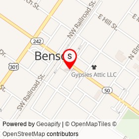 Edwards Barber Shop on East Main Street, Benson North Carolina - location map