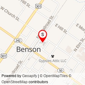 ABC Store-Benson on Northeast Railroad Street, Benson North Carolina - location map