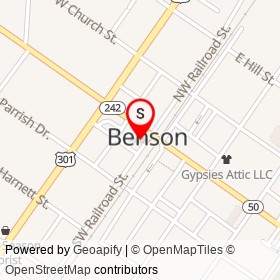 Cornerstone Cafe & Coffee on West Main Street, Benson North Carolina - location map