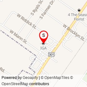 IGA on South Wall Street, Benson North Carolina - location map