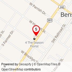 Glenda's Sweet Shoppe & Grille on South Wall Street, Benson North Carolina - location map